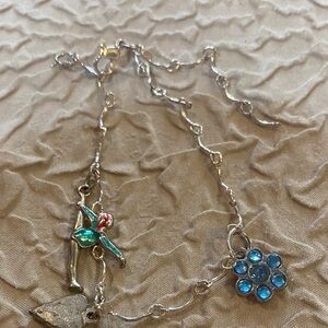 Charming Silver Bracelet with Blue and Green Charms